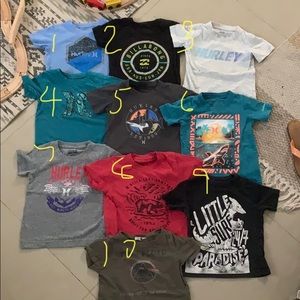 Hurley Billabong Quicksilver O’Neil 3T shirts